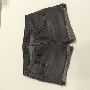 Grey cuffed jean shorts